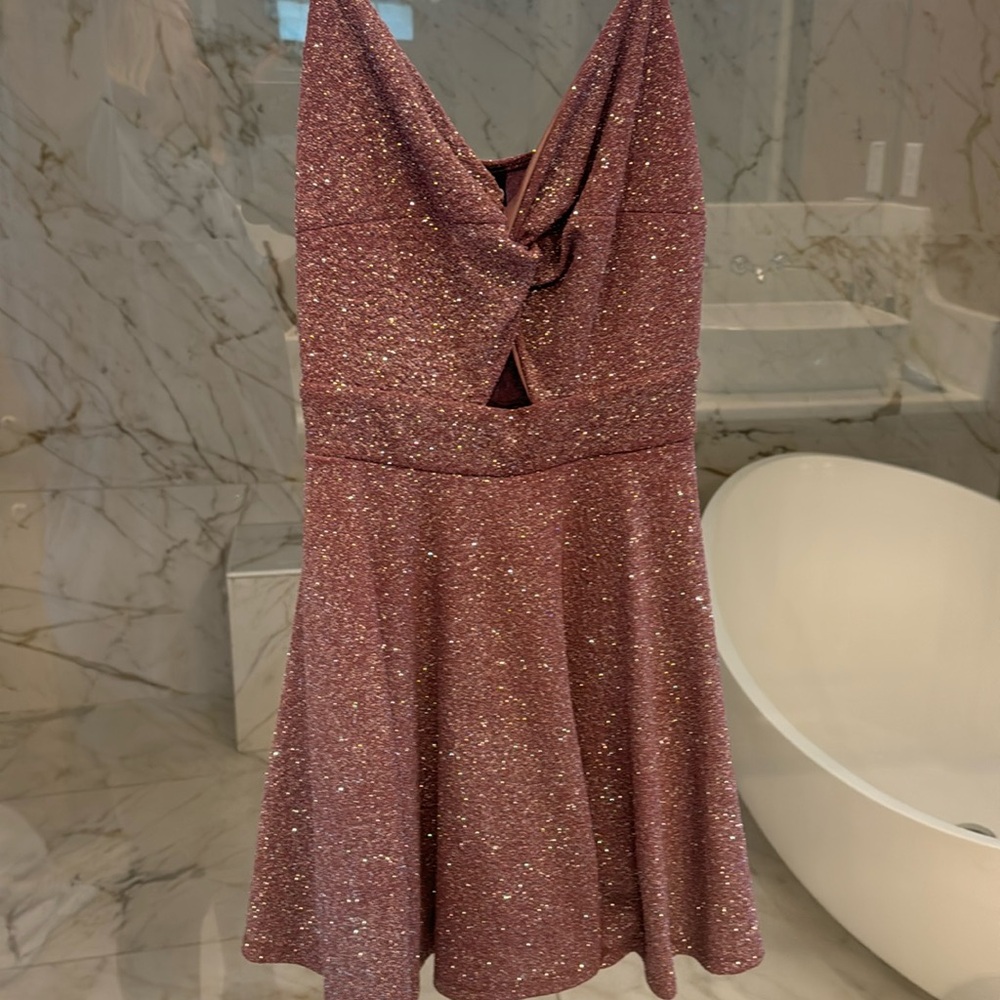 Short sparkly pink dress